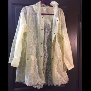 NWOT Free People lace print rain jacket